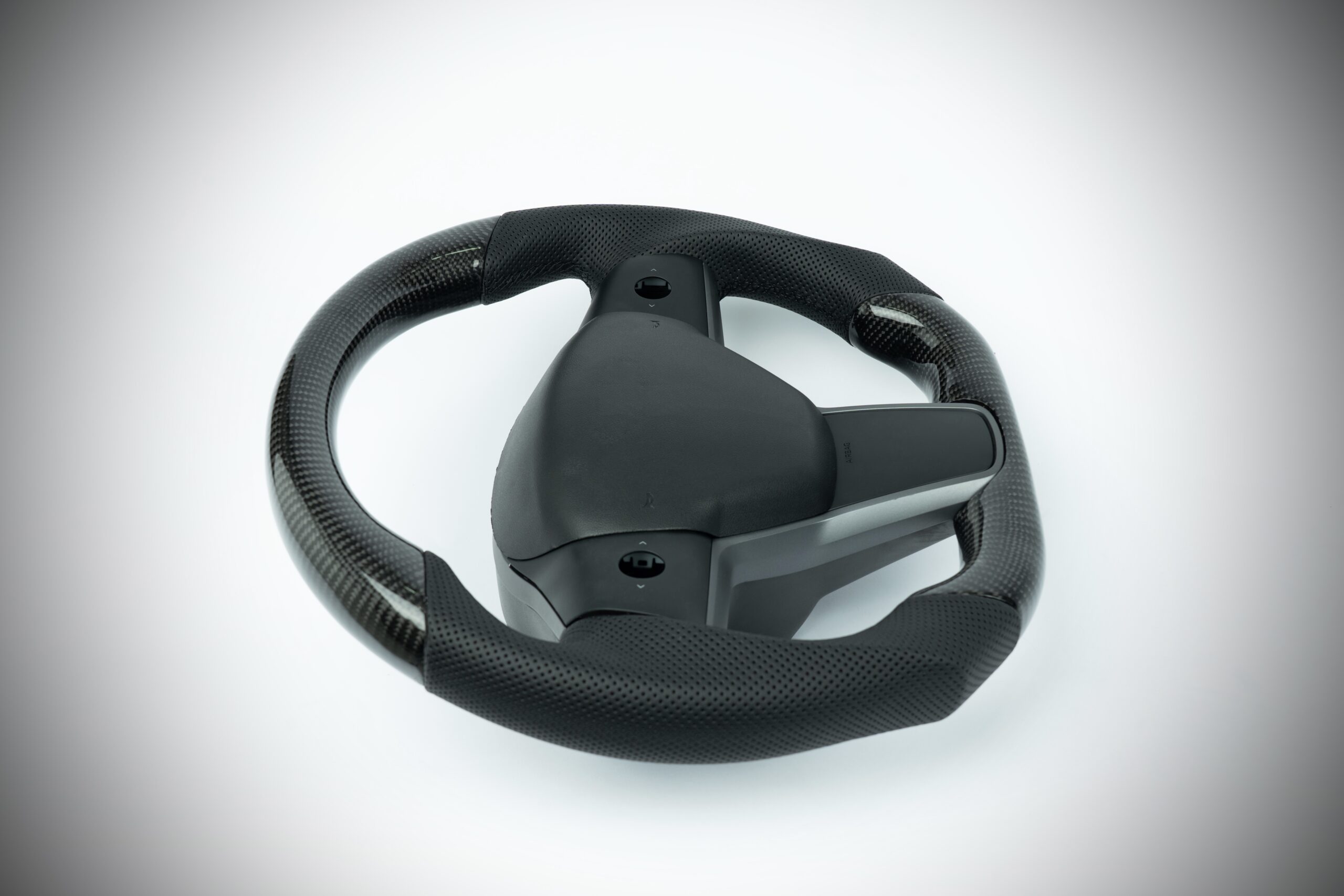 Tesla Model 3/Y carbon fiber steering wheel with sports grip 2017-2024 - Image 2