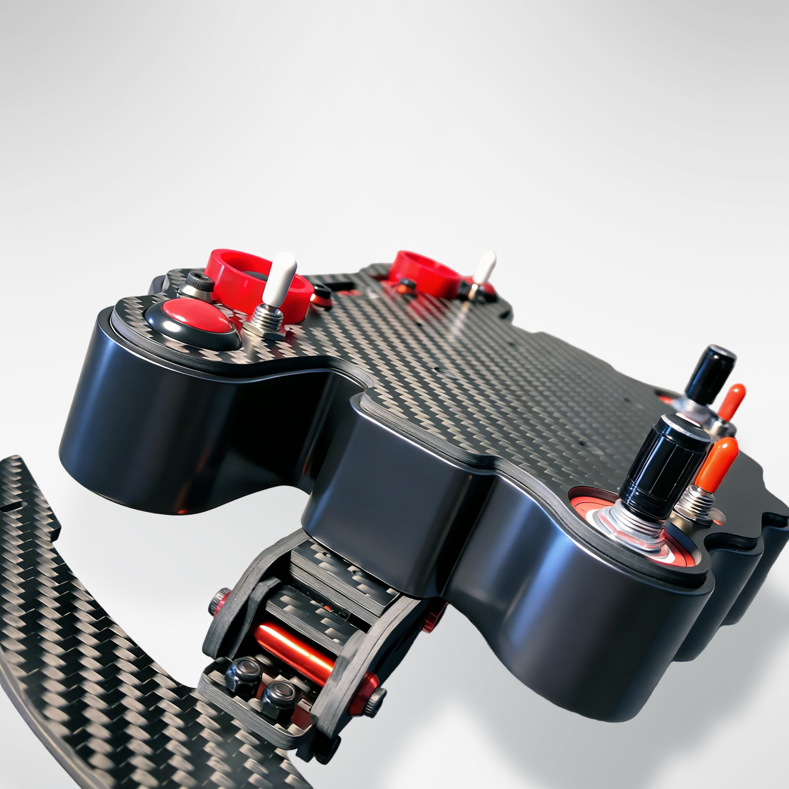 PP Ver.2 carbon fiber racing hub with integrated controls(Red) - Image 2