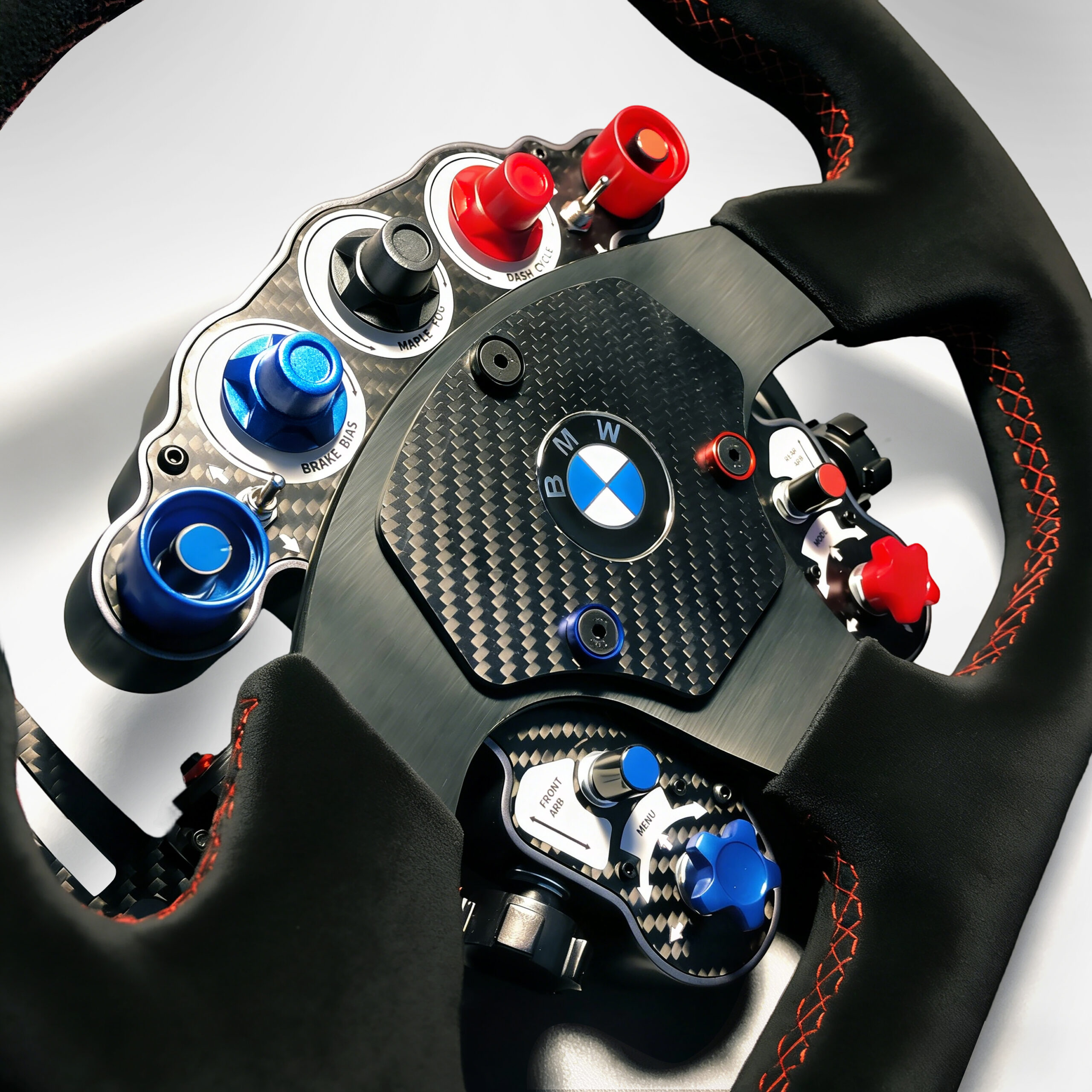 BMW GT3 Full Carbon Fiber HUB - Colored Plastic Buttons - Image 3