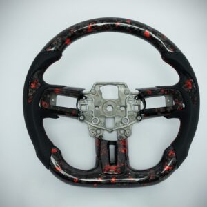 Ford Mustang forged carbon fiber steering wheel with red accents 2015-2023
