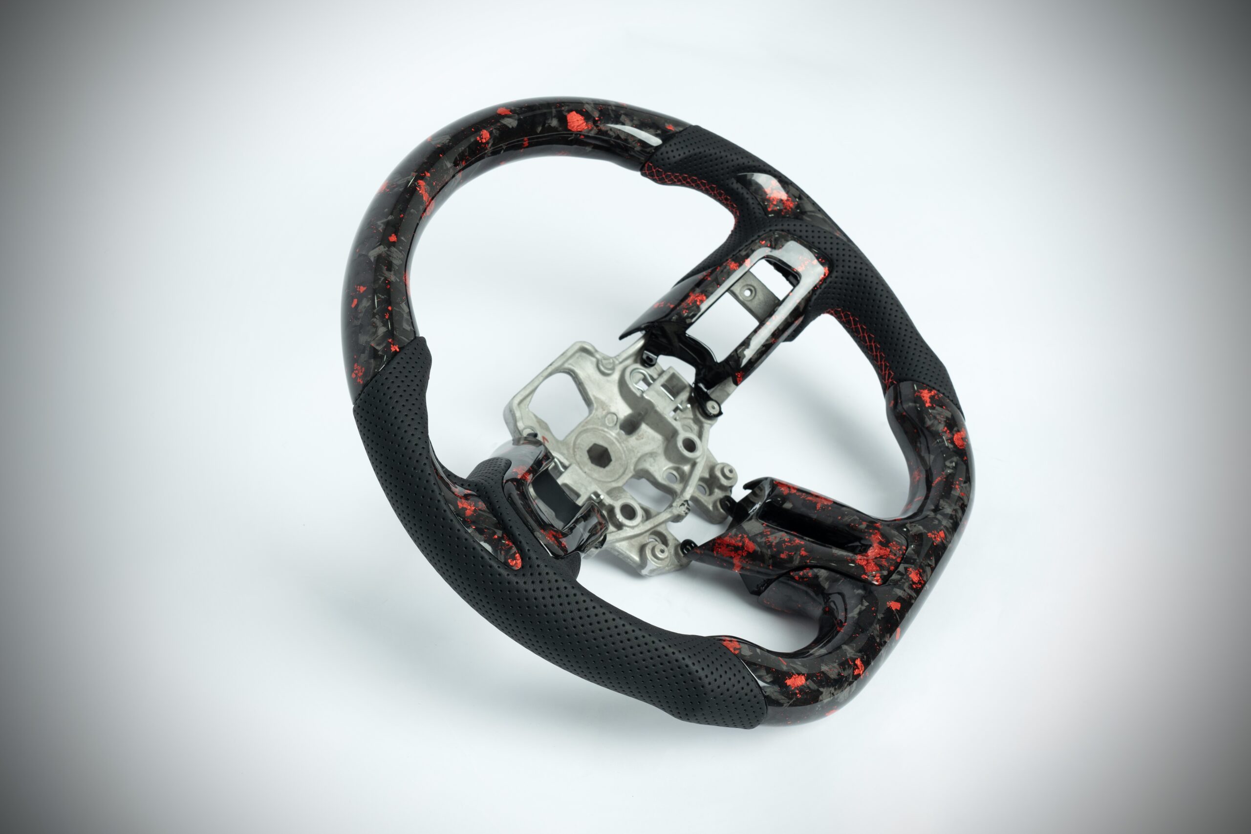 Ford Mustang forged carbon fiber steering wheel with red accents 2015-2023 - Image 4
