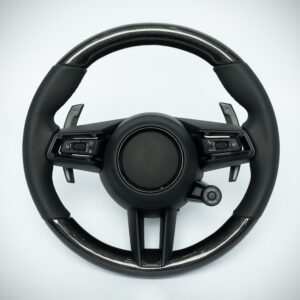Porsche 992 911 steering wheel black leather and carbon fiber
