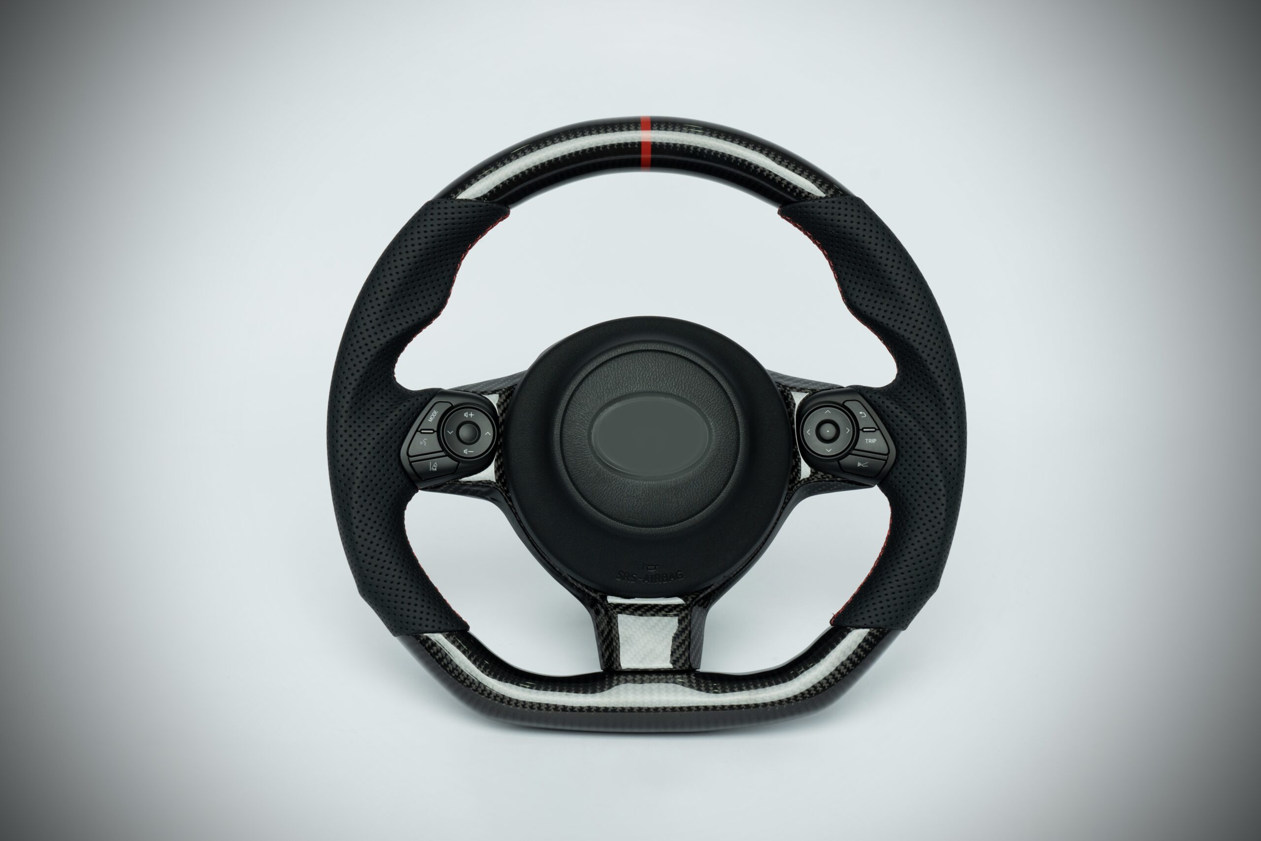 FRS/GT86/BRZ carbon fiber steering wheel with perforated leather grip