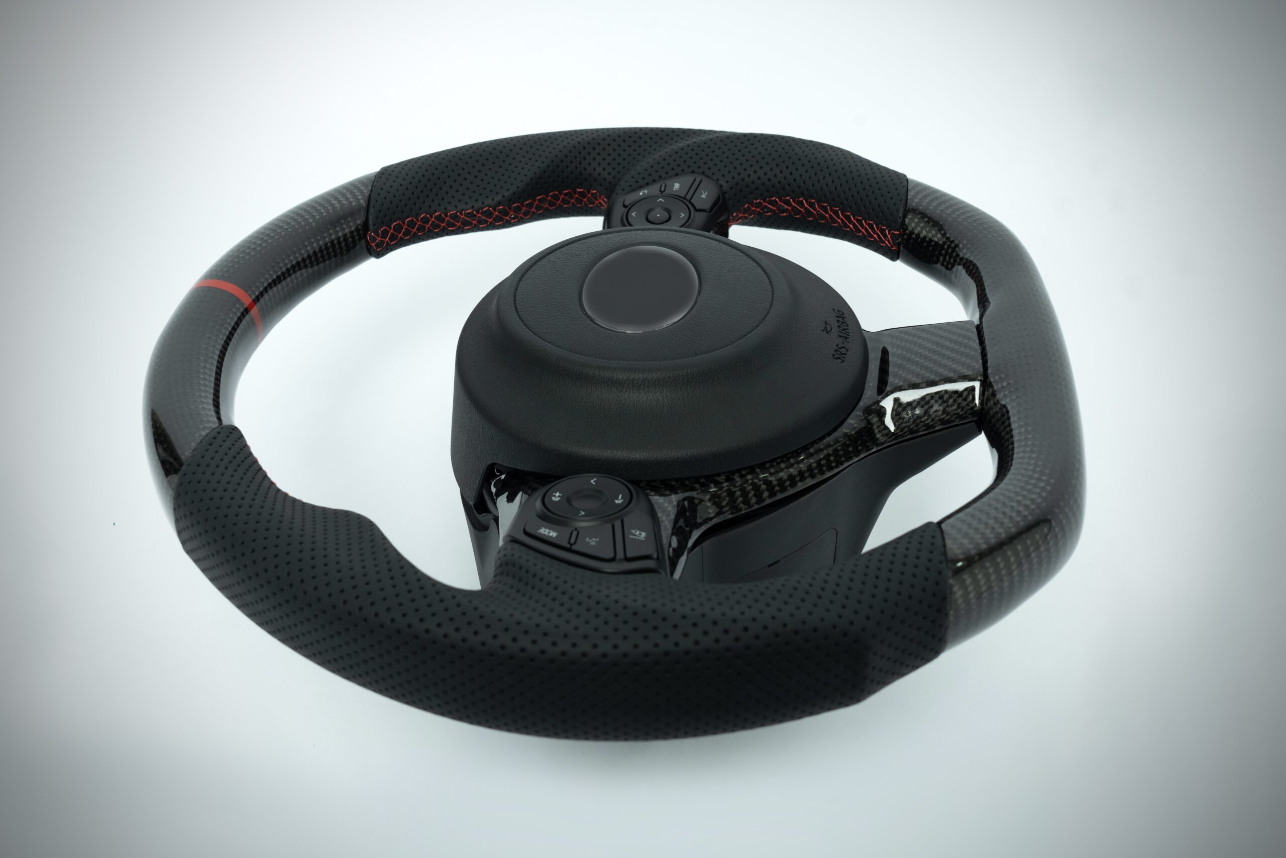 FRS/GT86/BRZ carbon fiber steering wheel with perforated leather grip - Image 4