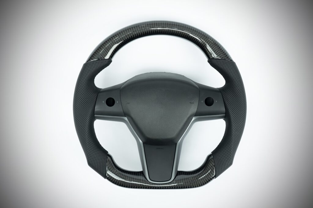 Tesla Model 3/Y steering wheel with  perforated leather grip 2017-2023
