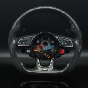 Audi carbon fiber flat bottom steering wheel with suede grip