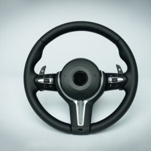 BMW F chassis 2, 3, 4, X1, X2, X3, X4, X5, X6 OEM replacement leather steering wheel with M color stiching