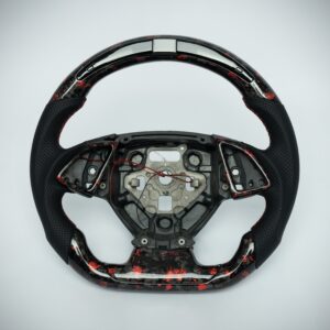 Chevy Camaro 2016-24 forged carbon fiber steering wheel with red accents
