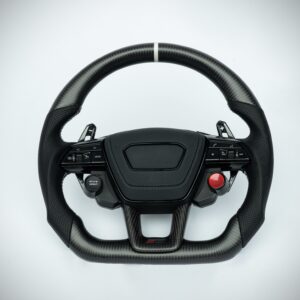 Audi carbon fiber flat bottom steering wheel with suede grip