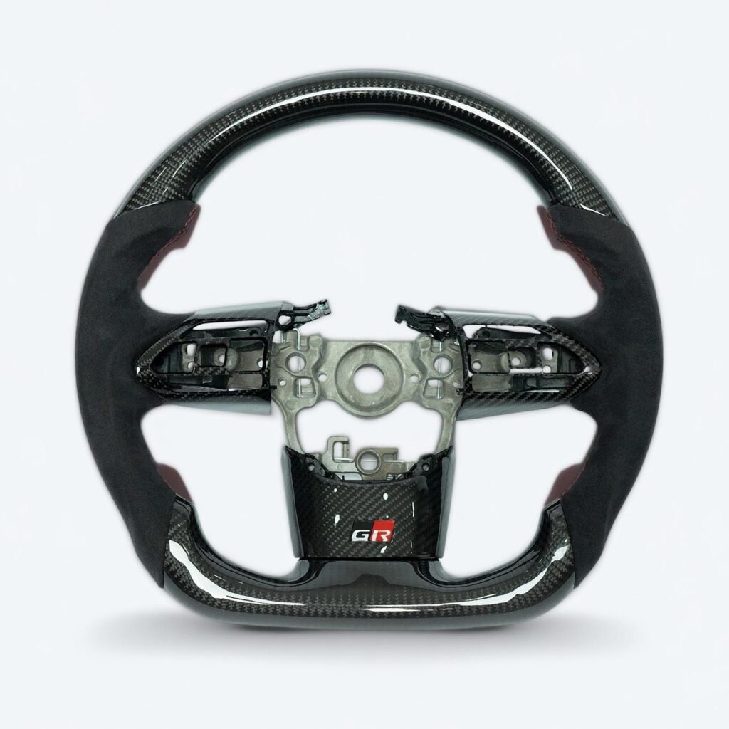 Toyota GR Corolla carbon fiber steering wheel with suede sports grip