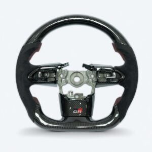 Toyota GR Corolla carbon fiber steering wheel with suede sports grip