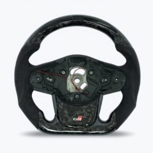 Mk5 A90 Supra forged carbon fiber steering wheel with suede grip and LED shift light