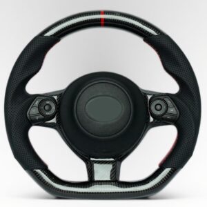 GR86/BRZ carbon fiber steering wheel with perforated leather grip