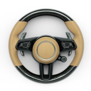 992 Style, Porsche Panamera (970) , 911 (991.1) , Boxster (987.2 981) , Cayman (981) ,Cayenne (958) steering wheel beige leather and carbon fiber