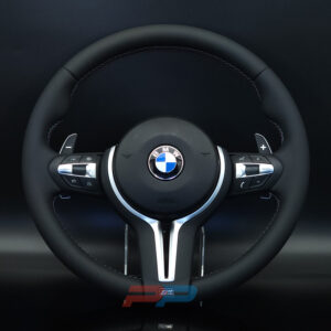 BMW F chassis 2, 3, 4, X1, X2, X3, X4, X5, X6 OEM replacement leather steering wheel with M color stiching