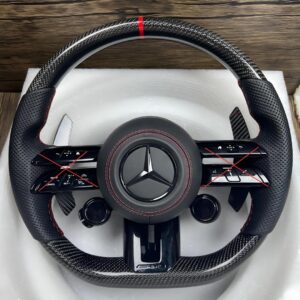 Deposite 575$,total price 1150$.shipping Include. 2021 gle63s(Carbon fiber top and buttom,Smooth leather grip,OEM dynamic buttons,RED stitching,black logo,black trim,short carbon fiber paddle shifter)