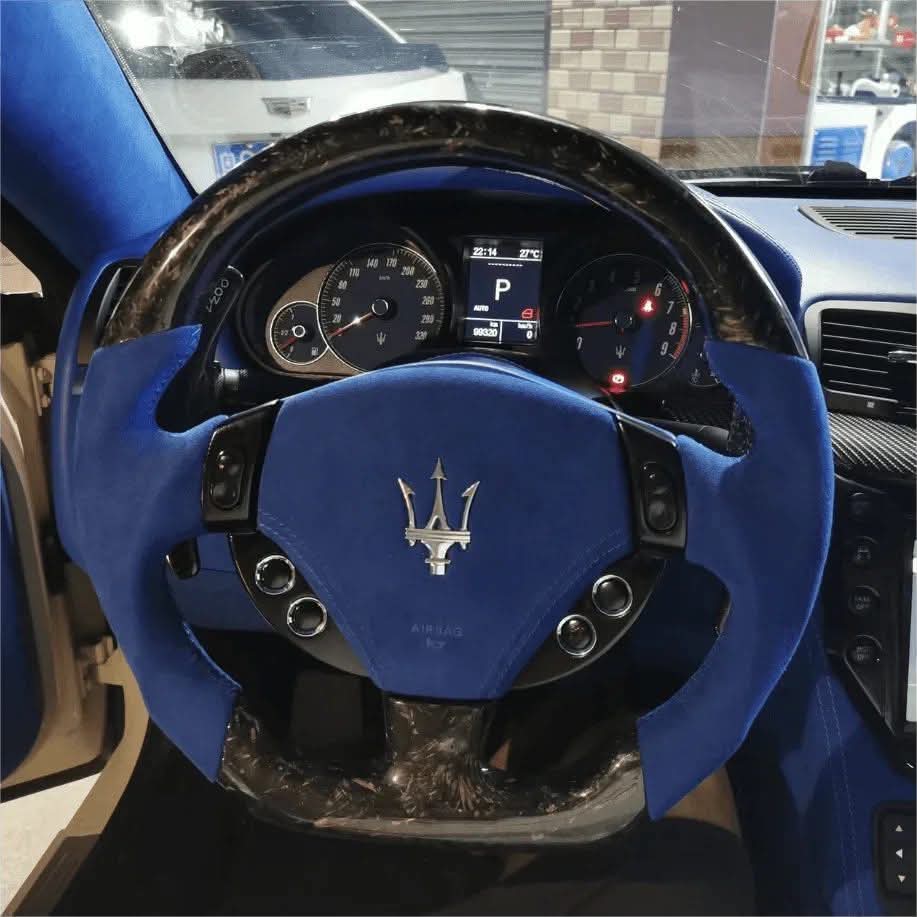 Deposit:425$,Total Price 850$,Production and deliver time:4 weeks  2013 Maserati Gran Turismo（Led shift lights, Carbon fiber top and bottom,Blue Perforated leather grip,Blue stitching/No heated no Vibrate no airbag no paddle shifter,no button)